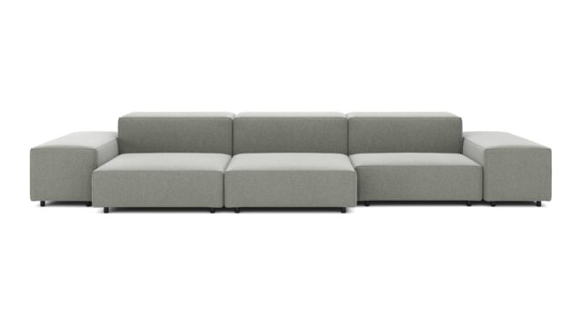 The Extrasoft – Soft Gray Brushed Weave, Three Seater Sofa (Right)