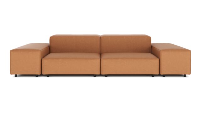 The Extrasoft – Tan Vegan Leather, Two Seater Sofa
