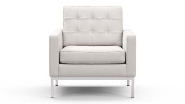 The Florence – Snow White Wool, Lounge Chair
