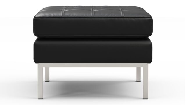 The Florence – Vintage Black Vegan Leather, Ottoman