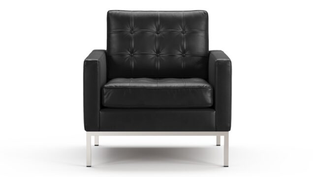 The Florence – Midnight Black Premium Leather, Lounge Chair