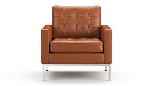 The Florence – Tan Premium Leather, Lounge Chair