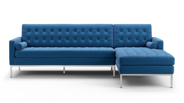 The Florence – Indigo Blue Wool, Three Seater Sofa