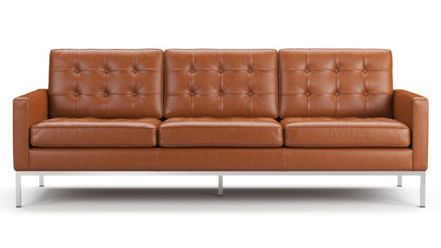 The Florence – Tan Premium Leather, Three Seater