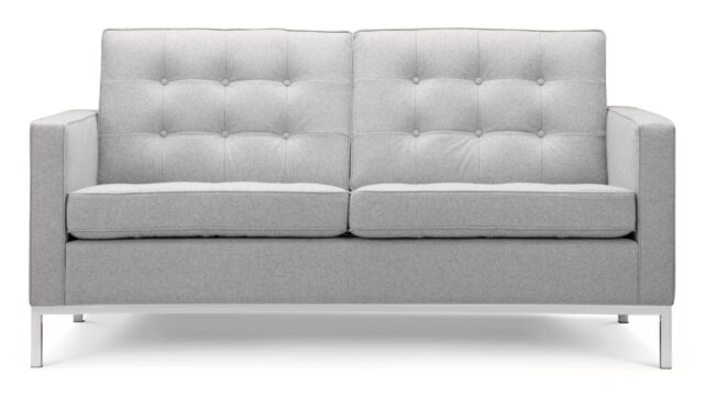 The Florence – Light Gray Wool, Two Seater