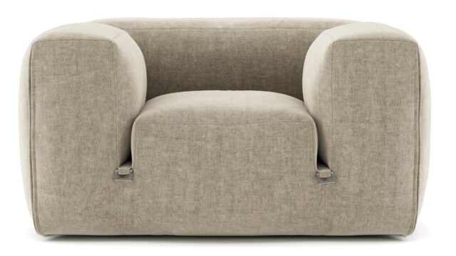 The Le Mura – Beige Gray Chenille, Lounge Chair
