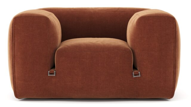 The Le Mura – Rust Chenille, Lounge Chair