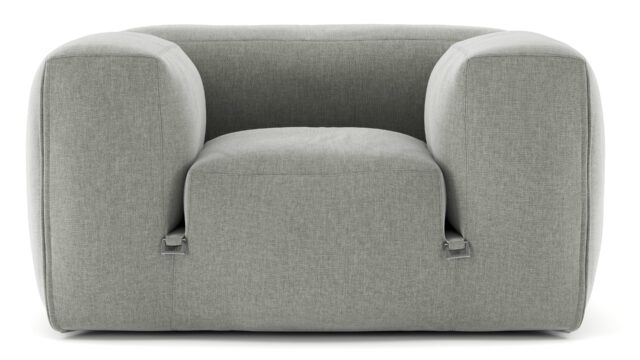 The Le Mura – Soft Gray Brushed Weave, Lounge Chair