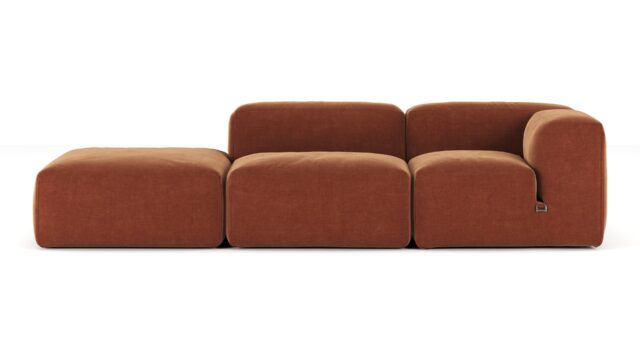 The Le Mura – Rust Chenille, Open End Sofa (Left)