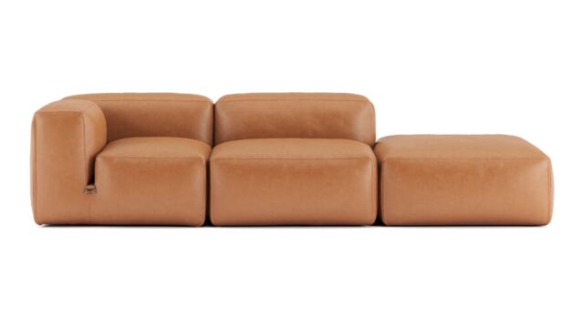 The Le Mura – Tan Vegan Leather, Open End Sofa (Right)