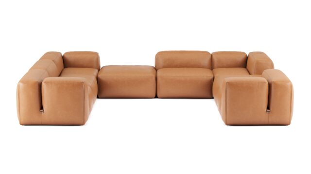 The Le Mura – Tan Vegan Leather, Eight Seater (Left)