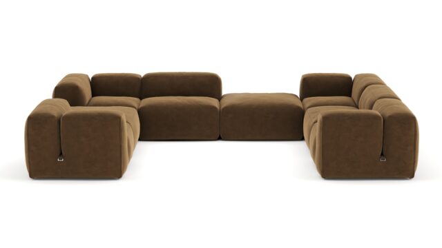 The Le Mura – Brown Vegan Suede, Eight Seater (Right)