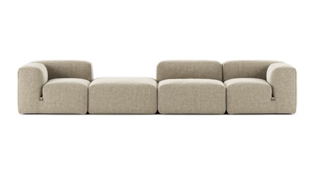 The Le Mura – Beige Gray Chenille, Four Seater (Left)