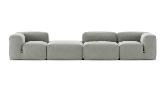The Le Mura – Soft Gray Brushed Weave, Four Seater (Left)