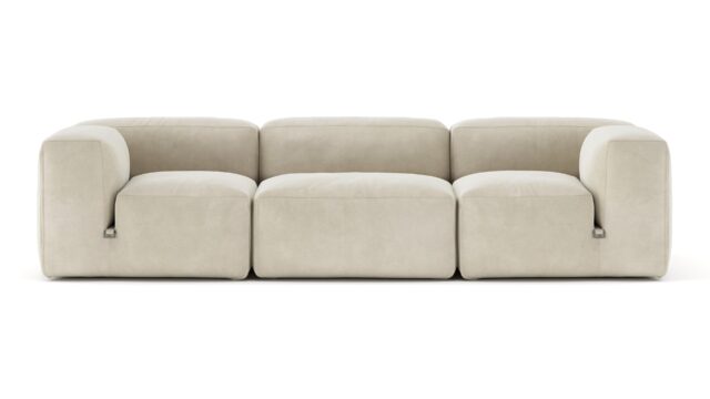 The Le Mura – Eggshell Vegan Suede, Three Seater Sofa