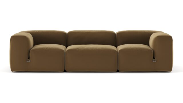 The Le Mura – Old Gold Velvet, Three Seater Sofa