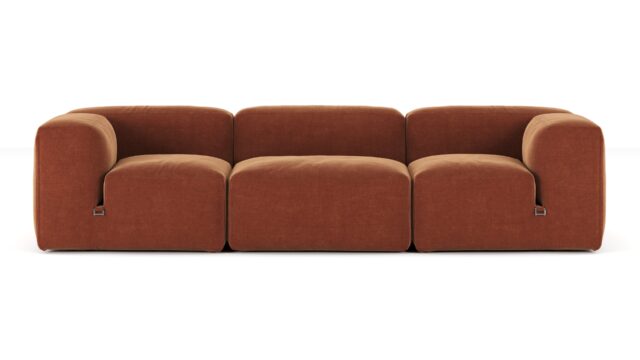 The Le Mura – Rust Chenille, Three Seater Sofa