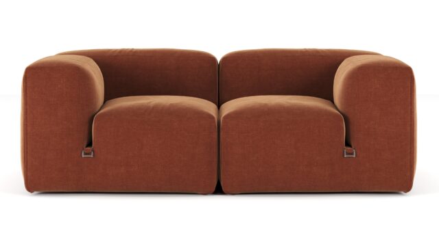 The Le Mura – Rust Chenille, Two Seater Sofa