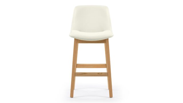 The LeBlanc – Eggshell Vegan Leather and Natural Ash, Counter Stool