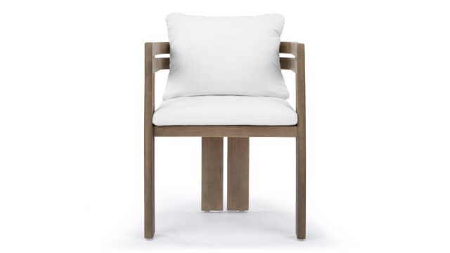 The Lusso – Weathered Teak with White Cushions, Dining Chair