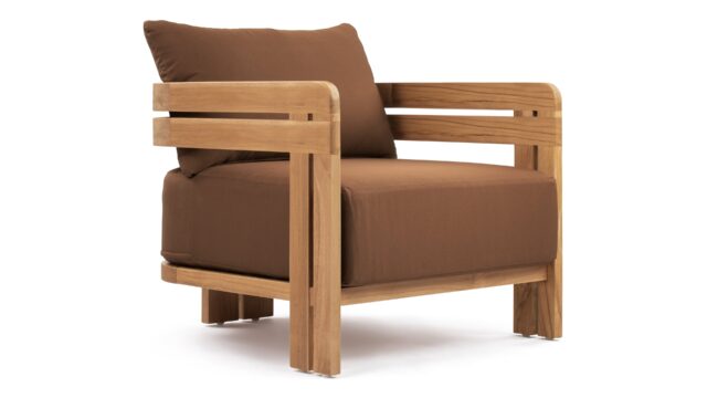 The Lusso – Natural Teak with Mocha Cushions, Lounge Chair