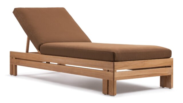 The Lusso – Natural Teak with Mocha Cushions, Lounger