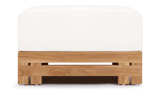The Lusso – Natural Teak with White Cushions, Ottoman