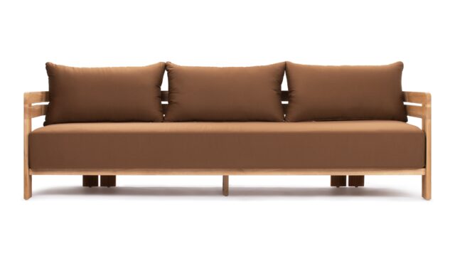 The Lusso – Natural Teak with Mocha Cushions, Sofa