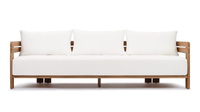 The Lusso – Natural Teak with White Cushions, Sofa