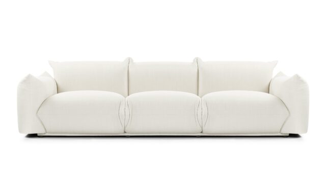 The Marenco – Ivory Linen, Three Seater Sofa