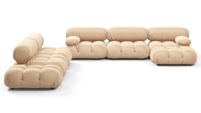 The Bellini – Ecru Velvet, Sectional (Large Left Corner)
