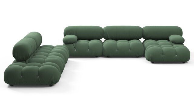 The Bellini – Evergreen Brushed Weave, Sectional (Large Left Corner)