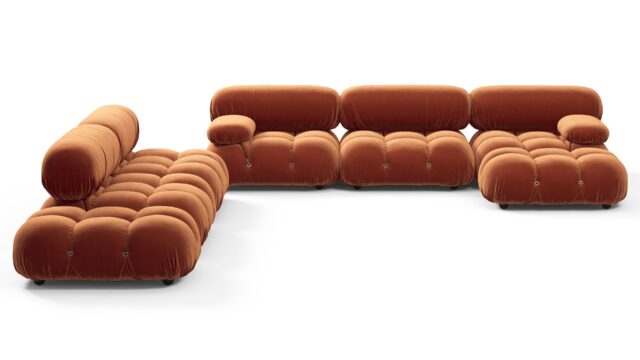 The Bellini – Spice Velvet, Sectional (Large Left Corner)