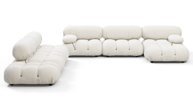 The Bellini – White Boucle, Sectional (Large Left Corner)