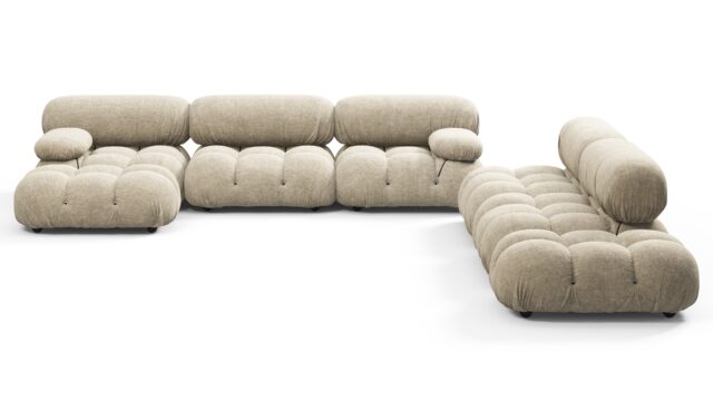 The Bellini – Beige Gray Chenille, Sectional (Large Right Corner)