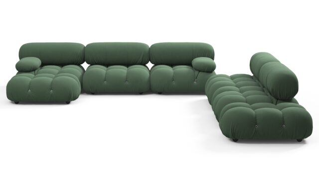 The Bellini – Evergreen Brushed Weave, Sectional (Large Right Corner)