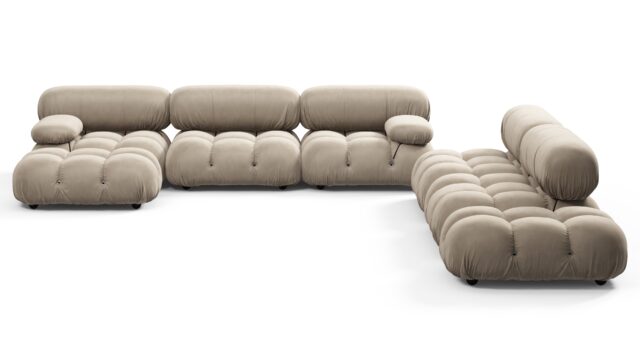 The Bellini – Greige Velvet, Sectional (Large Right Corner)
