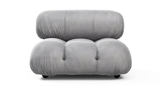 The Bellini – Light Gray Velvet, Armless Module