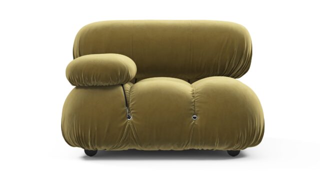 The Bellini – Olive Gold Velvet, Left Arm