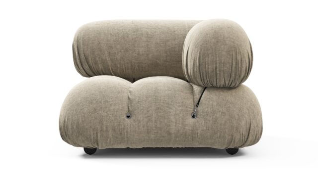 The Bellini – Beige Gray Chenille, Right Corner