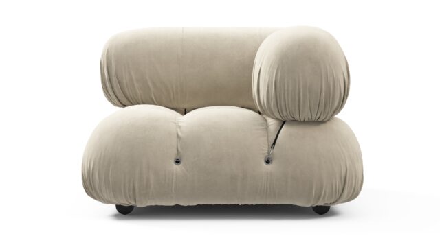 The Bellini – Eggshell Vegan Suede, Right Corner