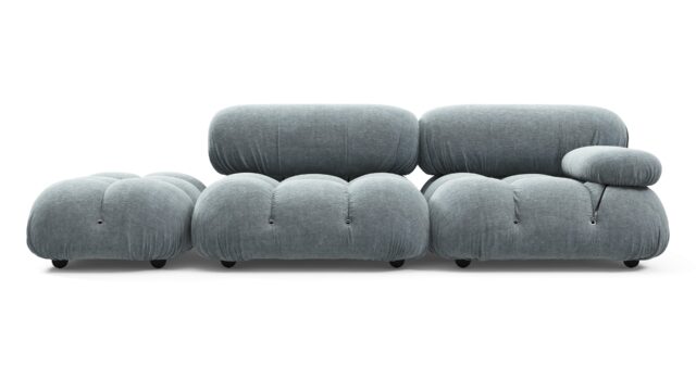 The Bellini – Cerulean Chenille, Open End Sofa (Left)