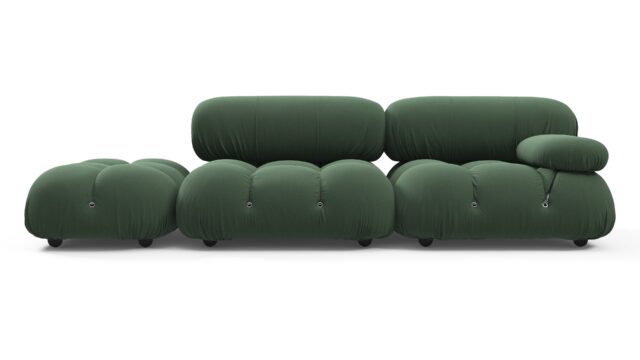 The Bellini – Evergreen Brushed Weave, Open End Sofa (Left)