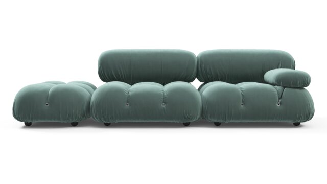 The Bellini – Jadeite Luxe Velvet, Open End Sofa (Left)