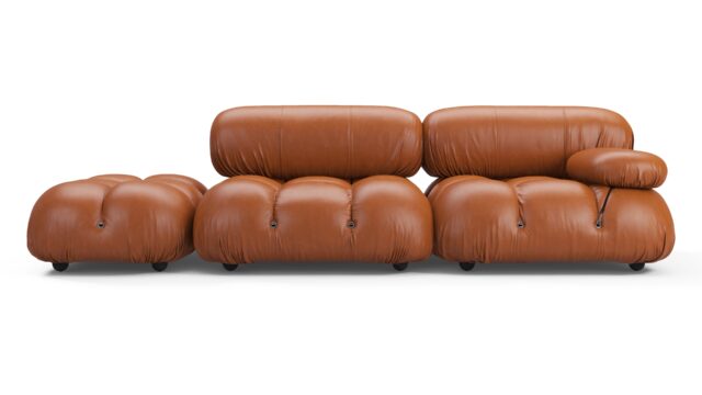 The Bellini – Tan Premium Leather, Open End Sofa (Left)