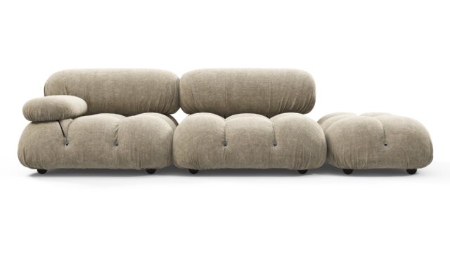 The Bellini – Beige Gray Chenille, Open End Sofa (Right)