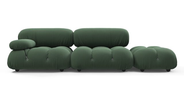 The Bellini – Evergreen Brushed Weave, Open End Sofa (Right)