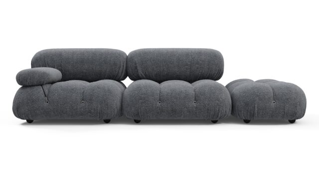 The Bellini – Gray Boucle, Open End Sofa (Right)