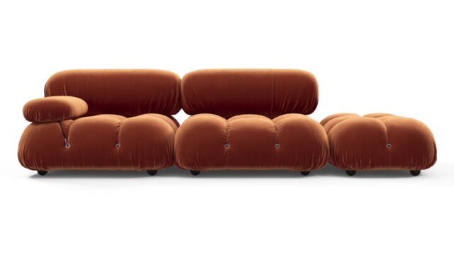 The Bellini – Spice Velvet, Open End Sofa (Right)