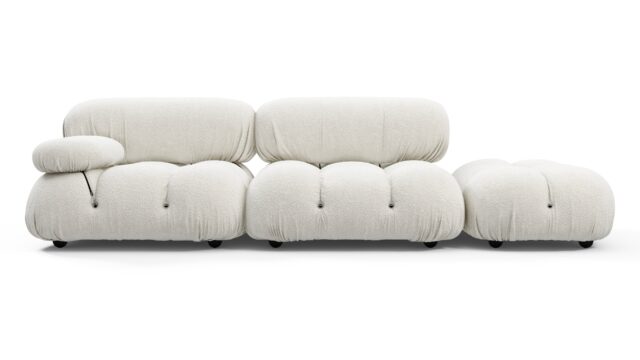 The Bellini – White Boucle, Open End Sofa (Right)